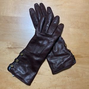 Dark Brown Leather Gloves